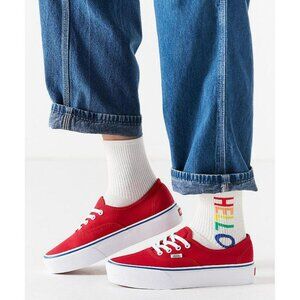 Retro Red Vans Authentic Platform 2.0